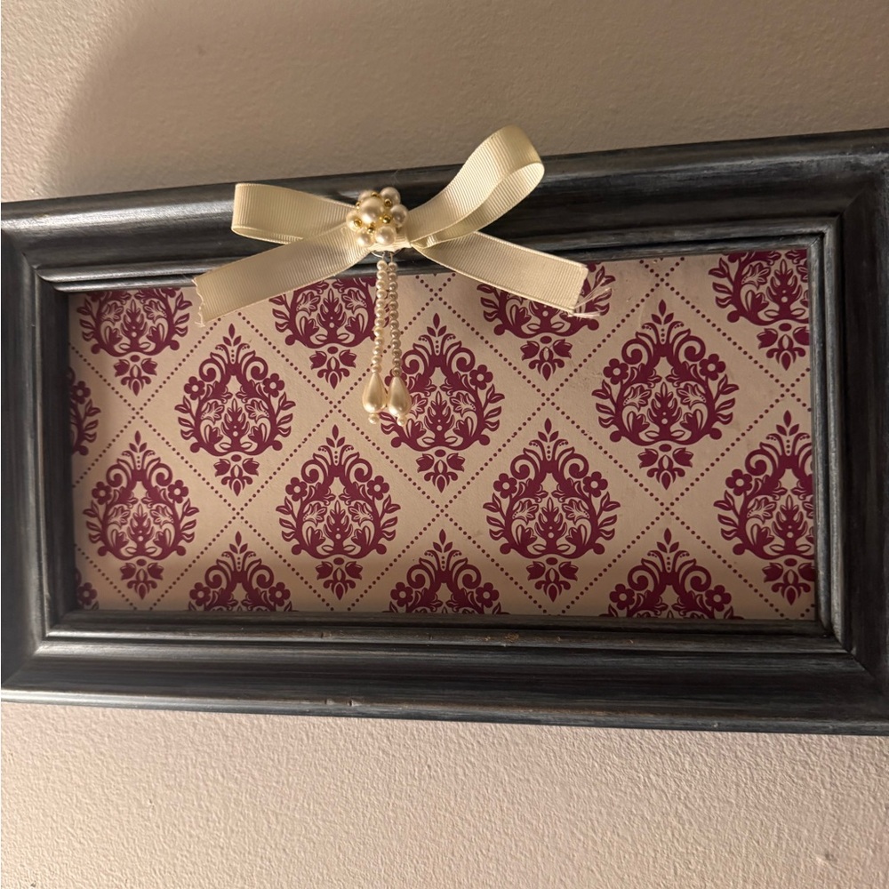 Handmade Decorative Framed Wall Art with Bow